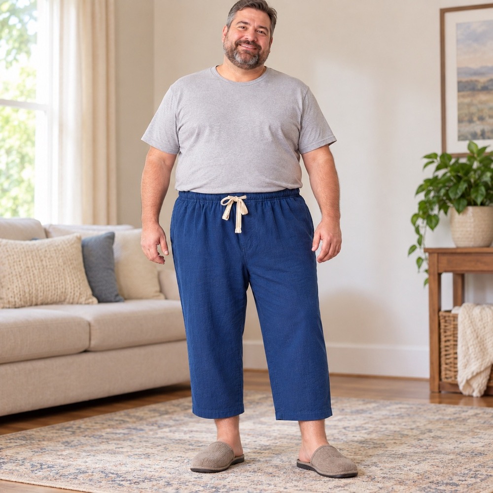 Big Dogs Mens 3X Navy Blue 100% Cotton Elastic Waist Drawstring Lounge Pants